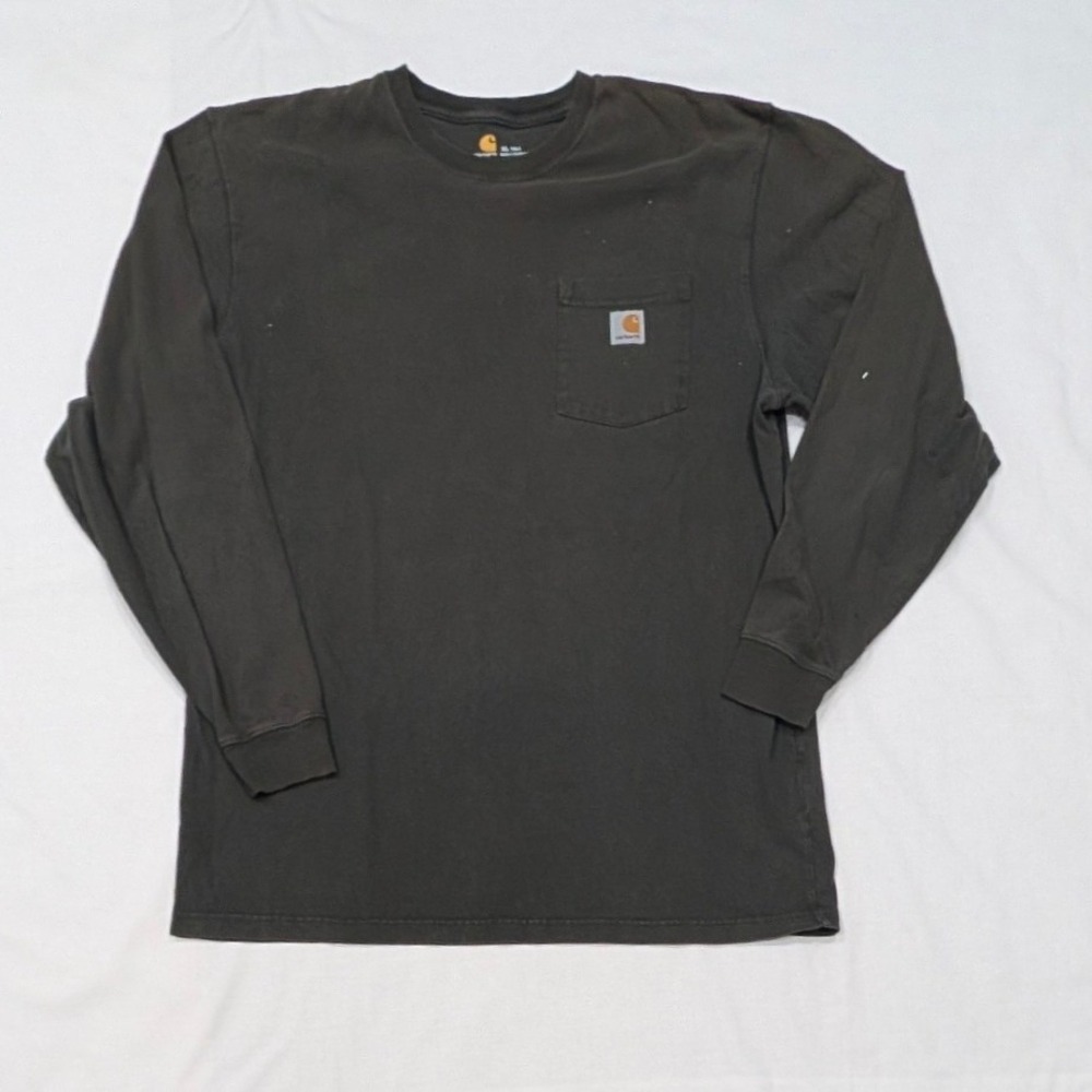 Carhartt Mens XL Tall K126 Charcoal Gray Long Sleeve Pocket T-Shirt Original Fit